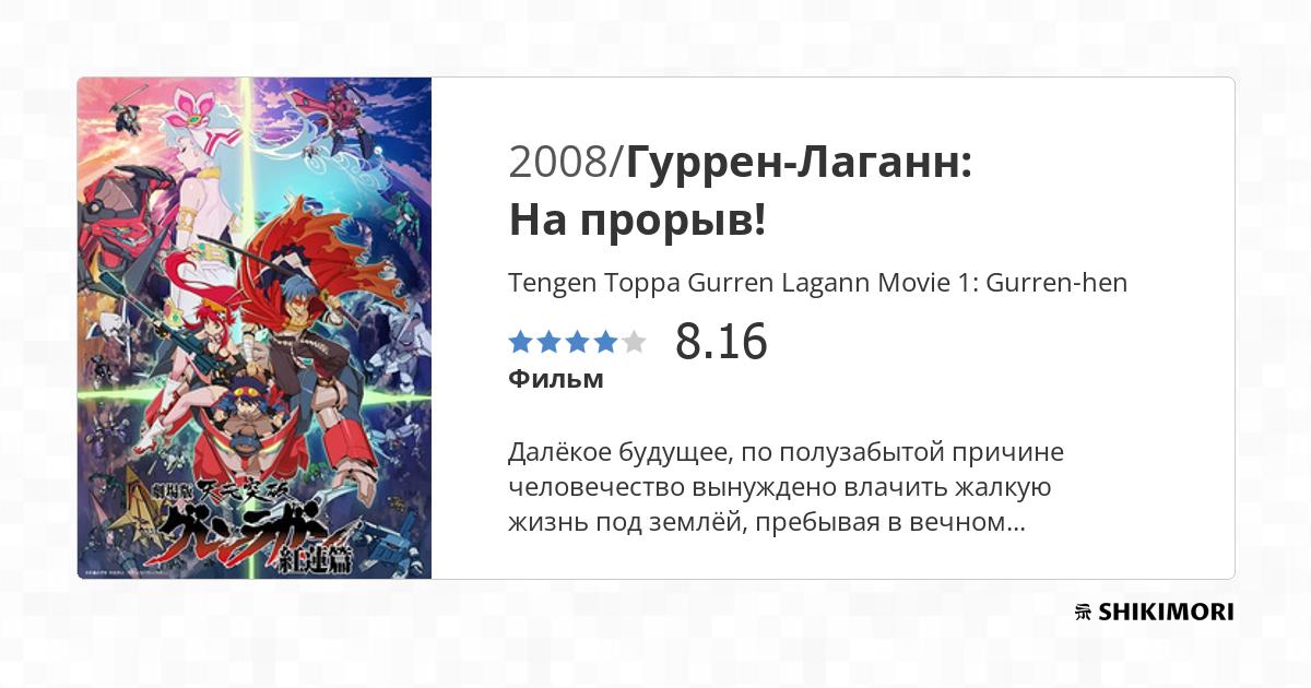 Tengen Toppa Gurren Lagann Movie 1 Gurren Hen Tengen Toppa Gurren Lagann Movie 1: Gurren-hen / Аниме